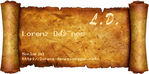 Lorenz Dénes névjegykártya