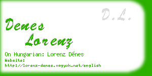 denes lorenz business card